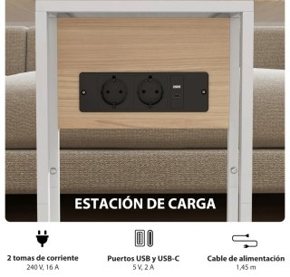 Mesa auxiliar madera y metal