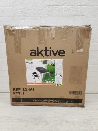 Mesa Plegable Aluminio AKTIVE con 4 Taburetes