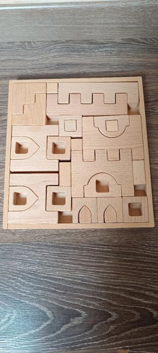 Juego de construcción de madera natural