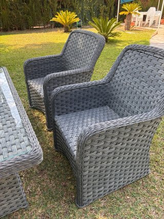 Sofá exterior ratán gris