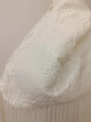 Bolso nudo japonés color marfil con flecos