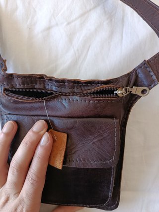 Bandolera/Riñonera de Cuero Artesanal - Marrón