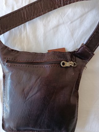 Bandolera/Riñonera de Cuero Artesanal - Marrón