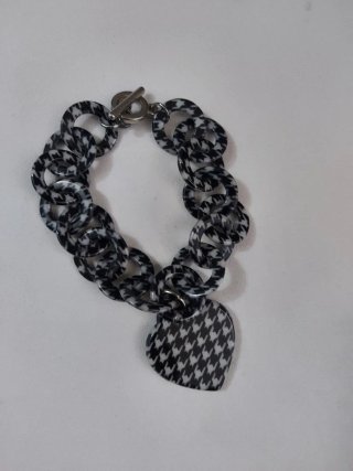 Braccialetto donna con cuore houndstooth