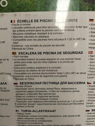 Escalera para Piscina Desmontable de 122 cm Gris