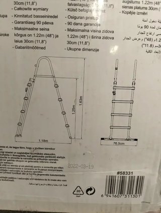 Escalera para Piscina Desmontable de 122 cm Gris