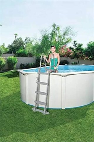 Escalera para Piscina Desmontable de 122 cm Gris