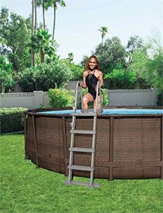 Escalera para Piscina Desmontable de 122 cm Gris