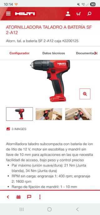 Atornillador - Taladro Hilti SF 2-A12 con maletín