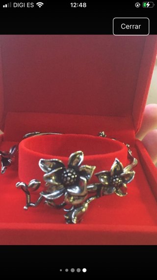 Pulsera plata estilo artesano vintage