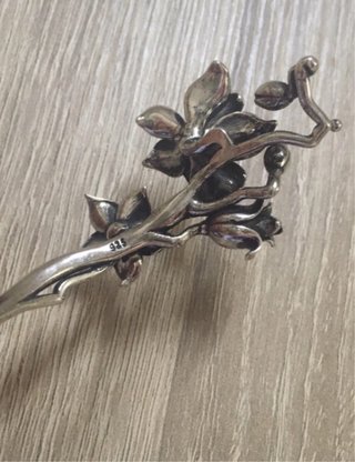 Pulsera plata estilo artesano vintage