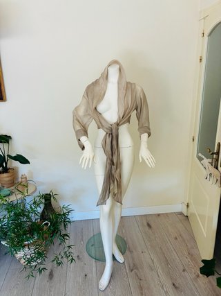 Chaqueta fiesta beige/marrón talla única