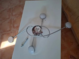 Lámpara LED 4 focos moderna cromada
