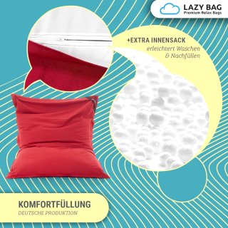 Grande (XXL) puff sillón, de tela, rojo