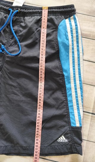 Adidas Shorts Negro/Azul Rayas Retro Talla L