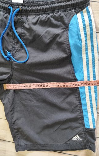Adidas Shorts Negro/Azul Rayas Retro Talla L