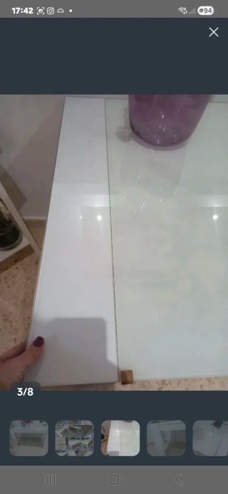 Mesa comedor extensible blanca cristal