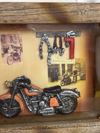 Quadro Harley Davidson Legno Metallo