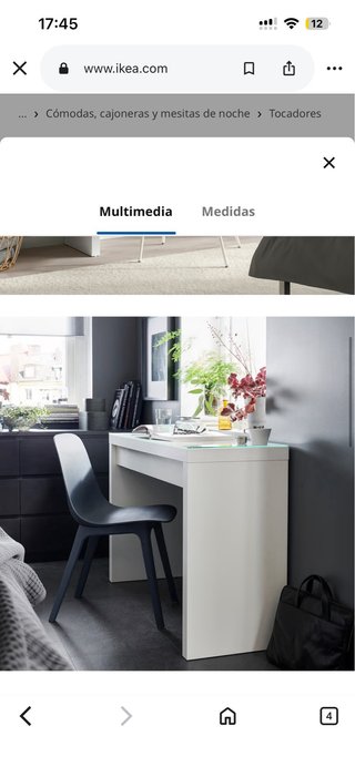 Escritorio/Tocador IKEA Malm con Cristal