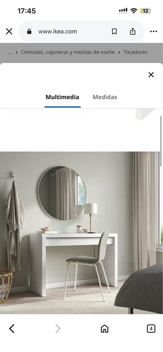 Escritorio/Tocador IKEA Malm con Cristal