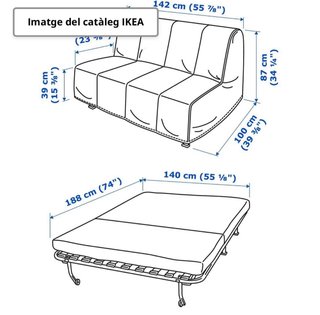 Divano letto Ikea Lyksele Lovas Grigio