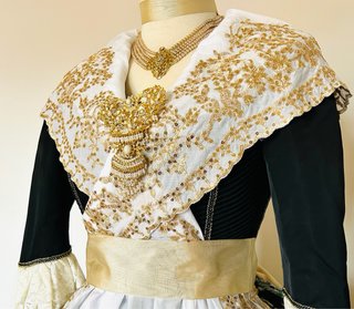 Traje Fallera Manteletas Batista Negro.