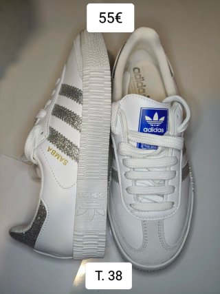 Zapatillas Adidas Samba T. 38 Plata