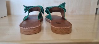 Sandali donna con fiocco verde