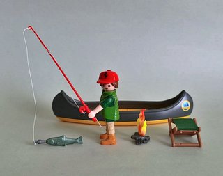 Playmobil Pescador Con Canoa