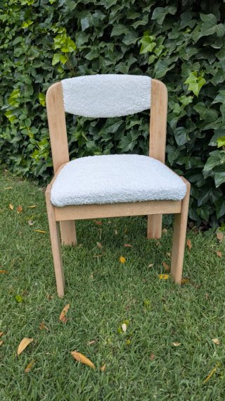 Silla  madera retro, años 80' Restaurada
