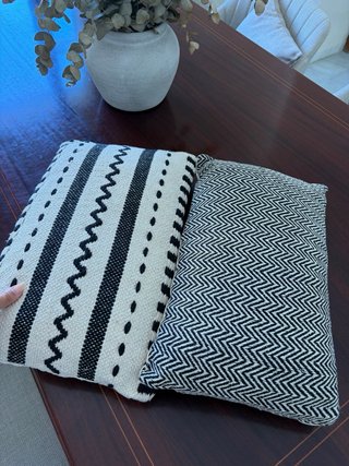 2 Cojines Lujo Beige y Negro
