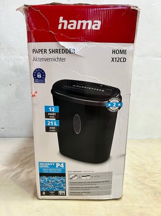 Trituradora de Papel Hama HOME X12CD