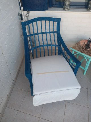 2 Sillones Mimbre con Cojines