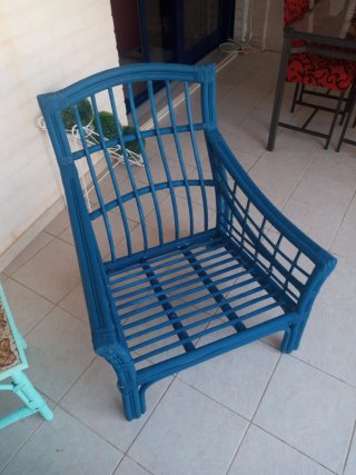 2 Sillones Mimbre con Cojines