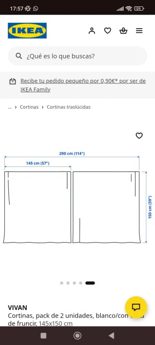 Cortina Vivan Ikea Blanca