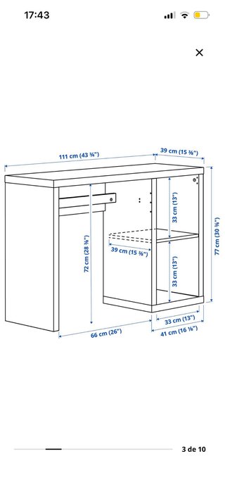 Escritorio blanco IKEA Kallax