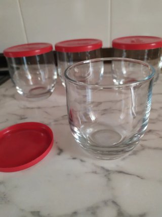 Vasos Nocilla con tapa roja (12 unidades)