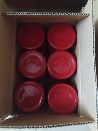 Vasos Nocilla con tapa roja (12 unidades)