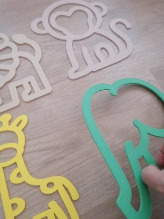 4 Animales Madera Decoración Pared Infantil