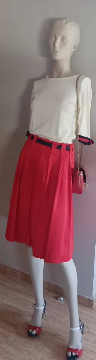 Falda roja plisada