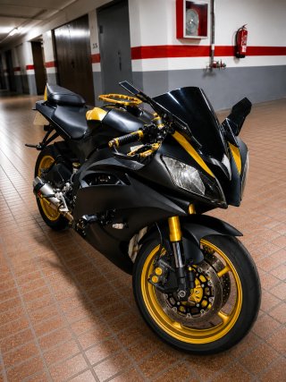 Yamaha R6 Negra y Dorada