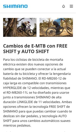 Cambio Shimano XT Di2 8260 E-Bike y Pulsador
