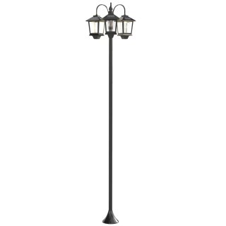 Farola Solar Exterior Jardín Aluminio 3 Luces