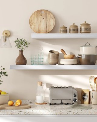Estante Flotante 80x20 cm Blanco VASAGLE LWS028W44