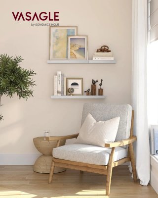 Estante Flotante 80x20 cm Blanco VASAGLE LWS028W44