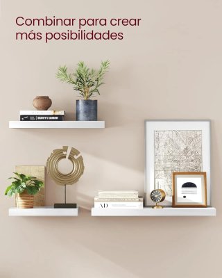 Estante Flotante 80x20 cm Blanco VASAGLE LWS028W44