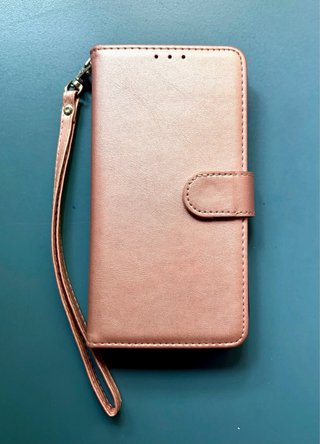 Custodia a portafoglio per iPhone rosa con magnete