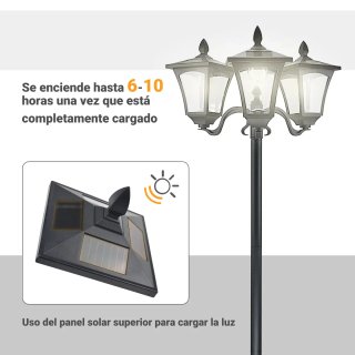 Farola Solar Jardín LED Impermeable