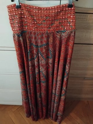 Falda larga seda