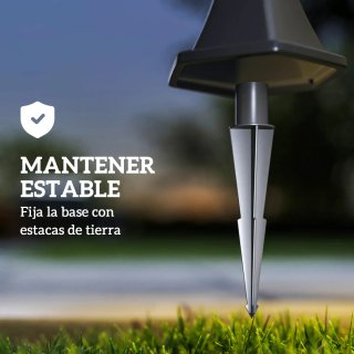 2 Farolas Solares LED Jardín Blancas